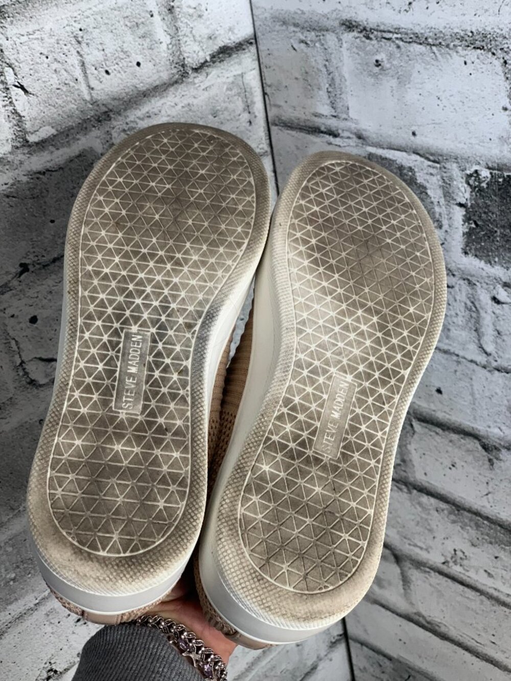 Steve Madden Shoes Women's 9.5 M Pink Woven Slip On Mesh Casual Comfort Sneakers - Picture 9 of 11